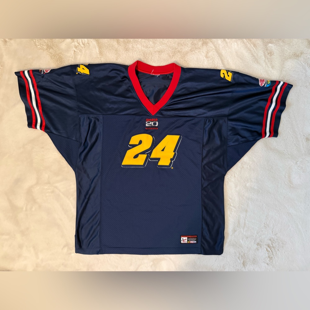 Navy Blue Gordon Jersey with Red and Yellow Accents